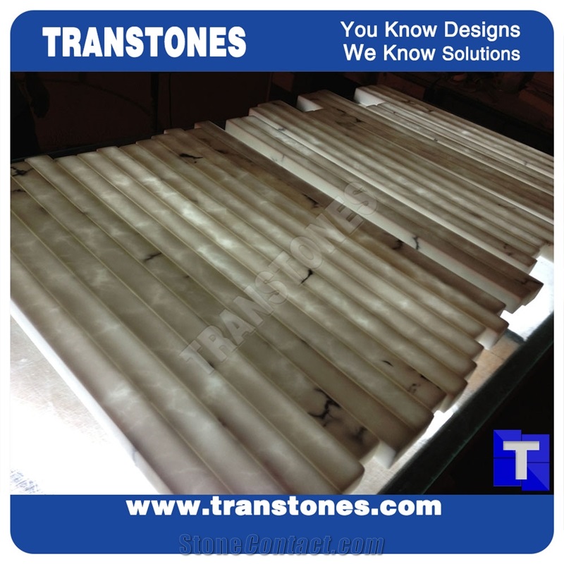 Solid Surface Artificial White Marble Border Lines,Interior Wall Stone Decor Moulding Building Stone Translucent Backlit