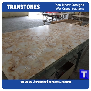 Solid Surface Beige Avalanche Artificial Marble Glass Stone Slabs for Reception Desk,Table Translucent Backlit Panel Wall Cladding Solid Surface Beige Avalanche Artificial Marble Glass Stone Slabs for Reception Desk,Table Translucent Backlit Panel Wall Cladding