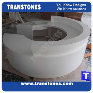 Solid Surface Blue Acrylic Marble Panel Stone for Reception Office Desk,Hotel Table Modern Design New Material for Stone Business