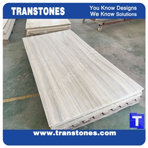 Solid Surface Crystal Blue Wooden Vein Marble Slabs Honed Wall Panel ,Wood Grain Marble Look Glass Stone Tile Cut to Size