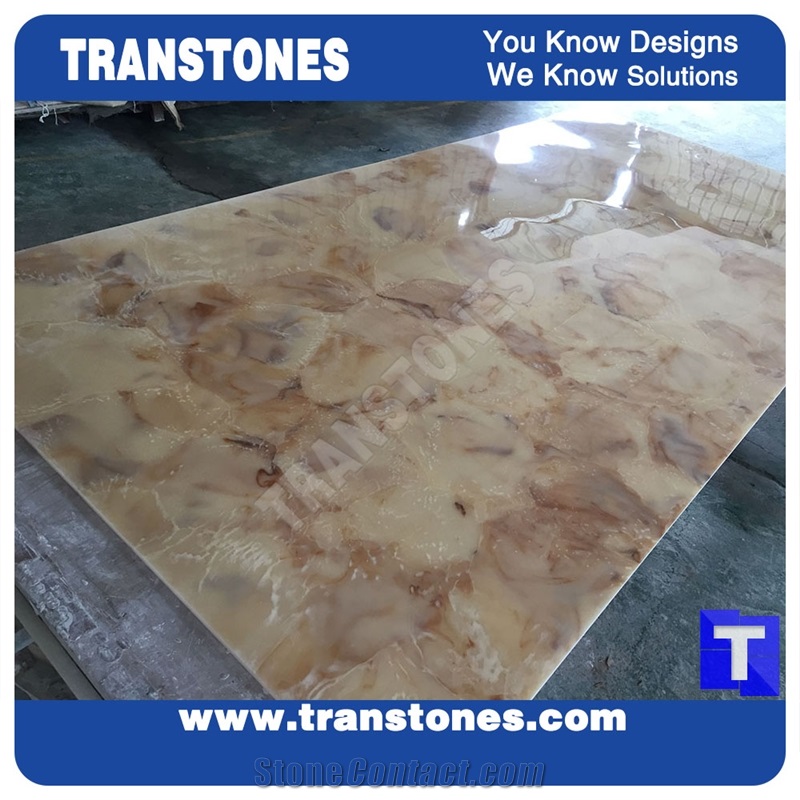 Solid Surface Fossi Arobo Dune Artificial Marble Slab,Golden Yellow Chain Panel Tile, High Gloss Desert Sahara Polished for Office,Hotel Decor Interior Glass Resin Stone