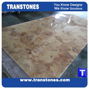Solid Surface Fossi Arobo Dune Artificial Marble Slab,Golden Yellow Chain Panel Tile, High Gloss Desert Sahara Polished for Office,Hotel Decor Interior Glass Resin Stone