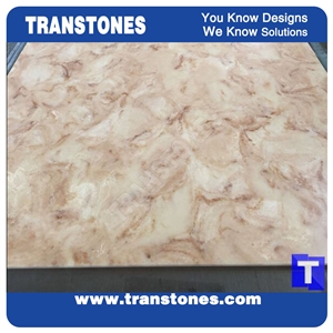 Solid Surface Golden Marble Look Stone Panel Slab Tile for Walling,Floor Ciovering Translucent Backlit