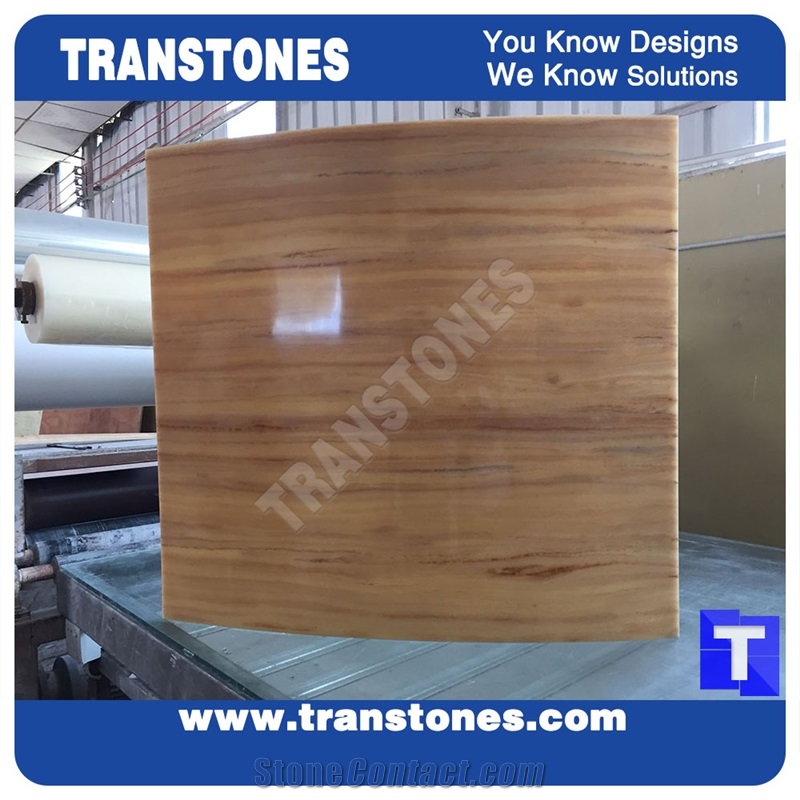 Solid Surface Imperial Wooden Vein Faux Artificial Honey Onyx Slabs,Tile Wall Panel,Engineered Stone Artificial Yellow Wood Grain Resin Glass Stone Translucent Backlit Onyx