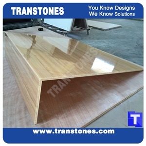 Solid Surface Imperial Wooden Vien Faux Marble Slabs,Tile Wall Panel,Engineered Stone Artificial Fossi Yellow Wood Grain Stone Translucent Backlit