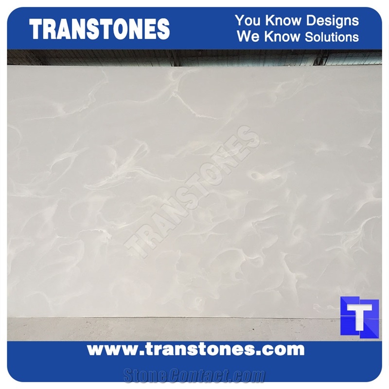 Solid Surface Royal White Rose Artificial Marble Slabs Polished Wall Cladding Panel,Floor Covering,Interior Stone Building Material Manufacture