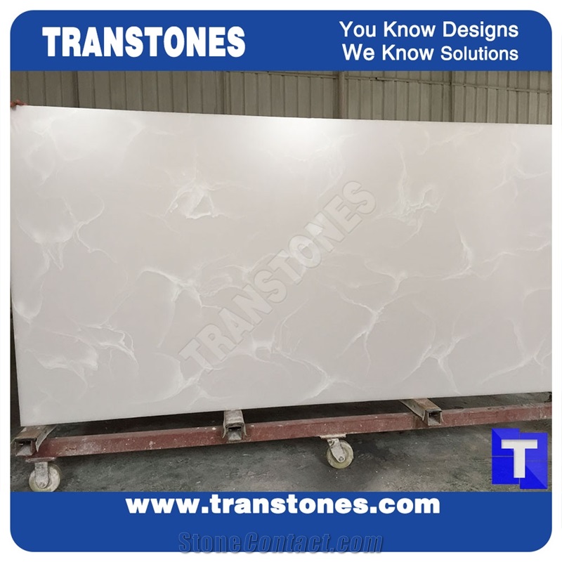 Solid Surface Royal White Rose Artificial Marble Slabs Polished Wall Cladding Panel,Floor Covering,Interior Stone Building Material Manufacture