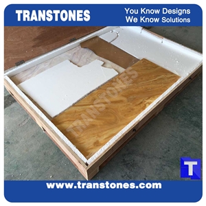 Solid Surface Translucent Golden Paradiso Artificial Marble Slabs Polished High Gloss,Engineered Stone Yellow Tile Sheet Wall Panel Cladding,Floor Covering Interior Stone