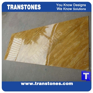 Solid Surface Translucent Golden Paradiso Artificial Marble Slabs Polished High Gloss,Engineered Stone Yellow Tile Sheet Wall Panel Cladding,Floor Covering Interior Stone