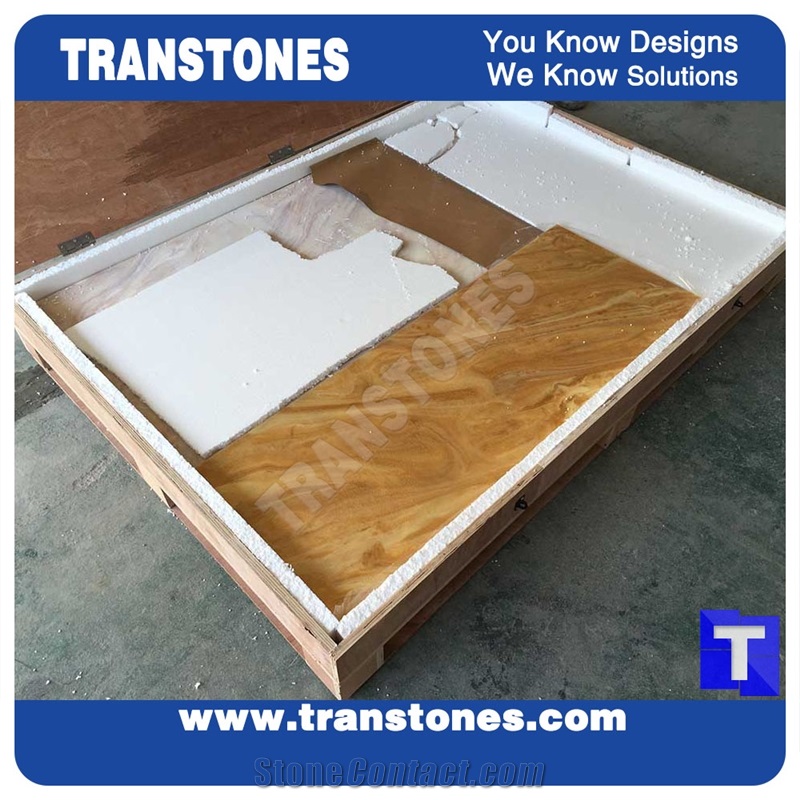 Solid Surface Translucent Golden Paradiso Artificial Marble Slabs Polished High Gloss,Engineered Stone Yellow Tile Sheet Wall Panel Cladding,Floor Covering Interior Spray Vein Glass Resin Stone