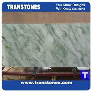 Solid Surface Verde Juparana Marble Look Faux Glass Stone Panel Translucent Backlit Green Slabs for Countertops,Islands Top,Office Work Top