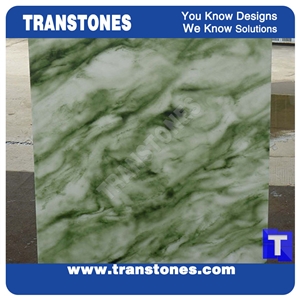 Solid Surface Verde Juparana Marble Look Faux Glass Stone Panel Translucent Backlit Green Slabs for Countertops,Islands Top,Office Work Top