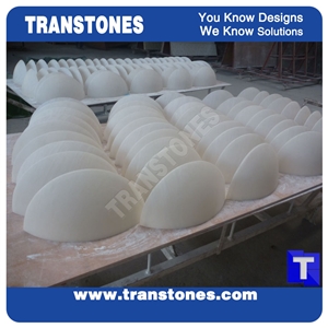 Solid Surface White Marble Artificial Stone Wall Corner Panel, Laminated Glass Shaped Stone Walling Panel Carved