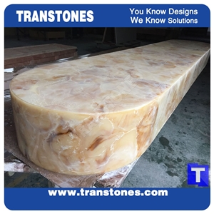 Solid Surface Yellow Spray Wave Faux Onyx Curved Reception Desk,Interior Tabletop Panel Furniture Stone,Artificial Alabaster Solid Surface Yellow Spray Wave Faux Onyx Curved Reception Desk,Interior Tabletop Panel Furniture Stone,Artificial Alabaster
