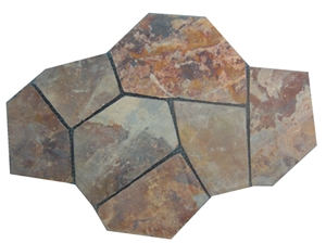 Rustic Slate Brown Color Flagstone Paving Flag Stone Road Flagstone Slate