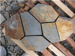 Rustic Slate Brown Color Flagstone Paving Flag Stone Road Flagstone Slate