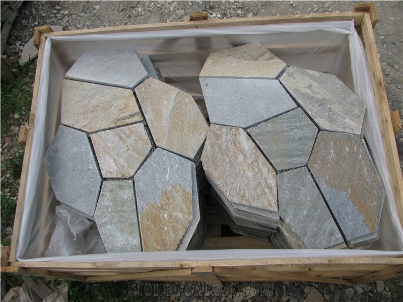 Rustic Slate Brown Color Flagstone Paving Flag Stone Road Flagstone Slate