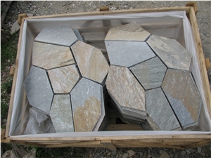 Rustic Slate Brown Color Flagstone Paving Flag Stone Road Flagstone Slate