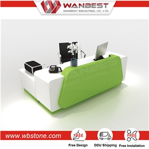 Custom Artificial Marble Reception Counter Table Information Desk for Salons Hotel and Office