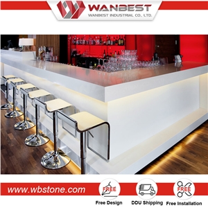 Customized Size Led Illuminated Artificial Acrylic Bar Counter Table Design for Sale