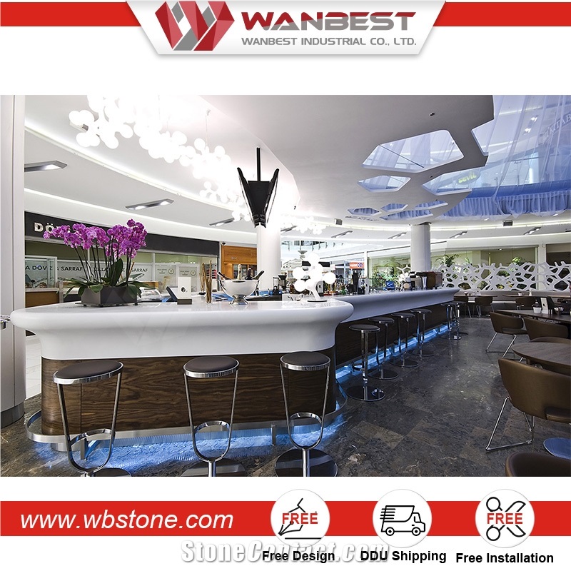 Customized Size Led Illuminated Artificial Acrylic Bar Counter Table Design for Sale