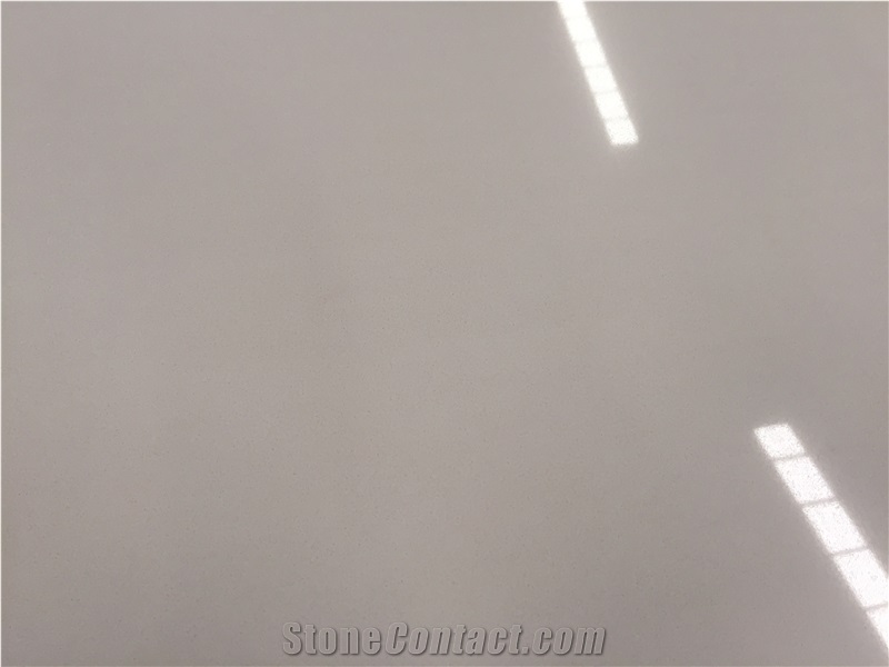 Artificial Quartz Stone Bs1005 Light Grey Solid Surfaces Polished Slabs & Tiles Engineered Stone for Hotel Kitchen Counter Top Walling Panel Environmental Building Materials