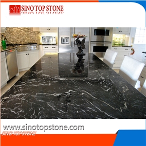 Titanium Black Cosmic Mc Granite Engineered Stone for Custom Kitchen Countertop Titanium Black Cosmic Mc Granite Engineered Stone for Custom Kitchen Countertop