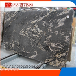 Titanium Black Cosmic Mc Granite Engineered Stone for Custom Kitchen Countertop