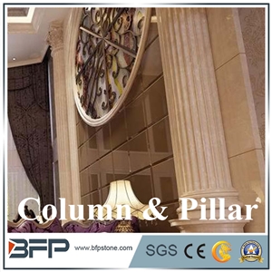 Beige Color Interior Decorative Marble Column