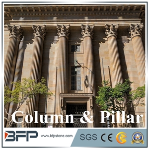 Decorative White Beige Marble Pillar, Marble Columns Decorative White Beige Marble Pillar, Marble Columns