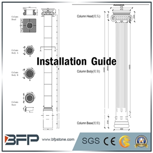 Decorative White Beige Marble Pillar, Marble Columns