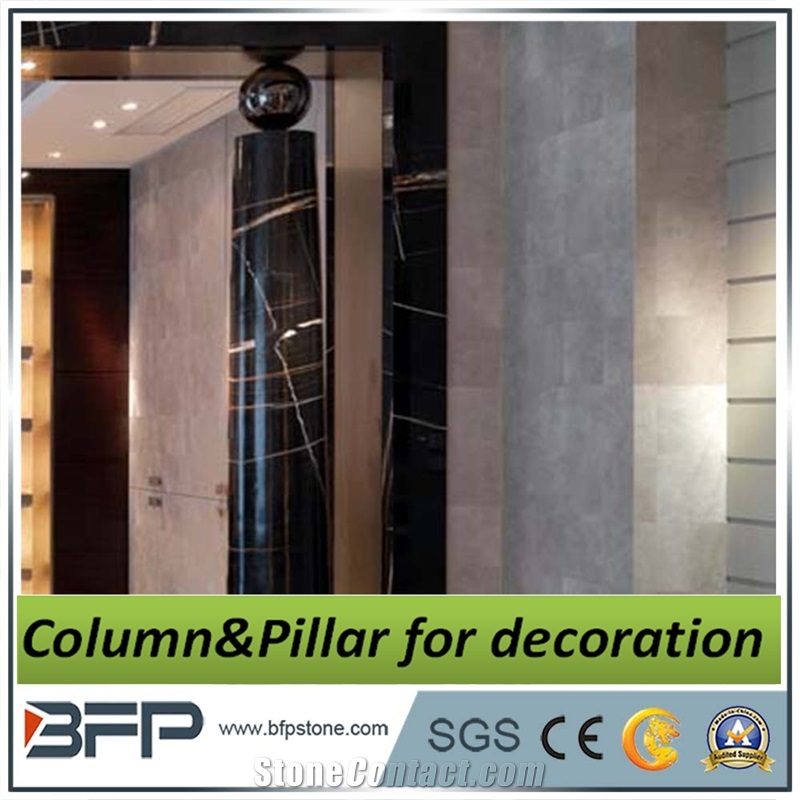 High-End Round Howllow Black Marble Pillar ,Column Of M141 Neno Marquina