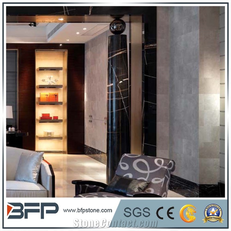 High-End Round Howllow Black Marble Pillar ,Column Of M141 Neno Marquina