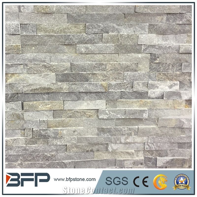 Light Grey Slate Wall Cladding, Slate Cutural Stone, China Slate Cultural Stone
