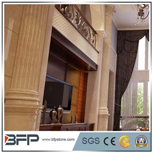 Luxurious Beige Marble Corinthian Column