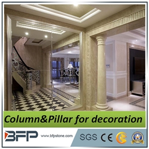 Marble Stone Carving White Roman Column for Home Decoration