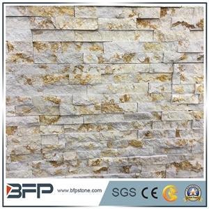 Sunny Gold Marble Ledgestone Wall Panels,Golden Fireplace Ledgestone,Gold Beige Ledger Stone Backsplash