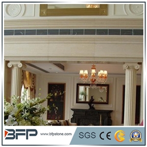 White Carved Marble Roman Column