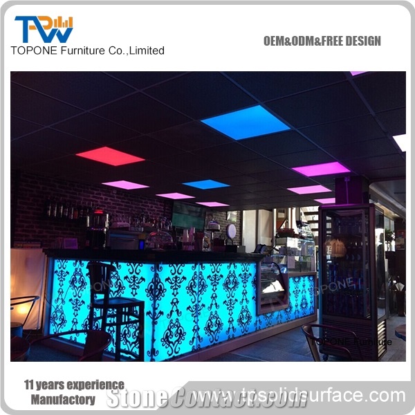 Artificial Marble Stone Commercial Bar Counters Tops Design,Interior Stone Acrylic Solid Surface Commercial Bar Counters Tops Design, Interior Stone Bar Furniture Made in China Factory