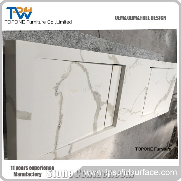 Artificial Marble Stone Double Hotel Washbasins, Interior Stone Quartz Stone Double Hotel Sink, Quartz Interior Stone Hotel Vanity