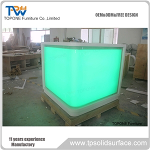 Artificial Marble Stone Illuminated Bar Table Tops Design, Interior Stone Corian Acrylic Solid Surface Illuminated Bar Table Tops Design, Interior Stone Bar Furniture