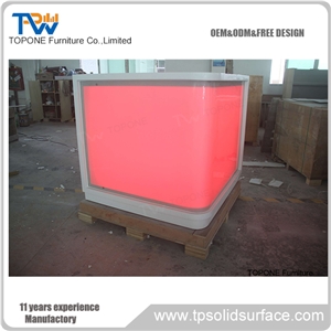 Artificial Marble Stone Illuminated Bar Table Tops Design, Interior Stone Corian Acrylic Solid Surface Illuminated Bar Table Tops Design, Interior Stone Bar Furniture