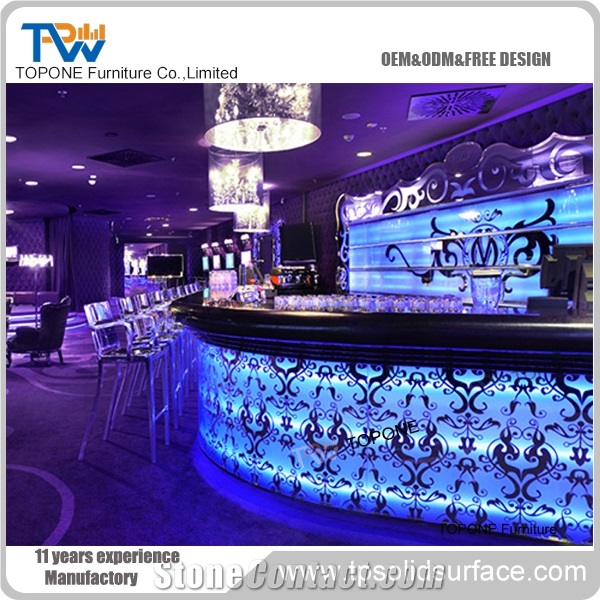 Artificial Marble Stone Led Home Bar Counter Designs, Interior Stone Acryilc Solid Surface Led Home Bar Counters Design, Interior Stone Home Bar Counter Designs Furniture