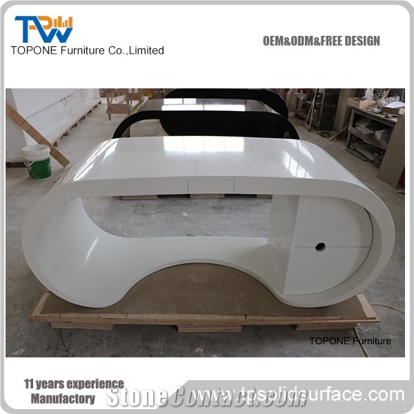 Factory Direct Artificial Marble Stone Google Desk Tops Design, Interior Stone Acrylic Solid Surface Google Desk Tops, Interior Stone Office Table Furniture