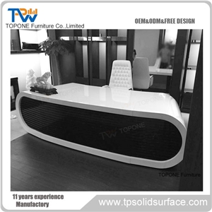 Factory Price Artificial Marble Stone Black Color Google Desk Tops, Interior Stone Acrylic Solid Surface Black Executive Office Table Tops Design, Interior Stone Google Desk Furniture