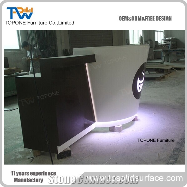 New Design Artificial Marble Stone Coffee Shop Bar Counter Tops with Interior Stone Acrylic Solid Surface Bar Table Tops Design Interior Stone Bar Furniture