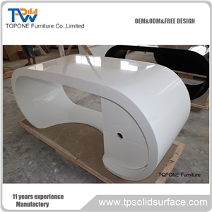 White Artificial Marble Stone Acrylic Solid Surface Executive Office Table Tops Design, Interior Stone Solid Surface Ceo Office Desk Tops Interior Stone Office Furniture Design