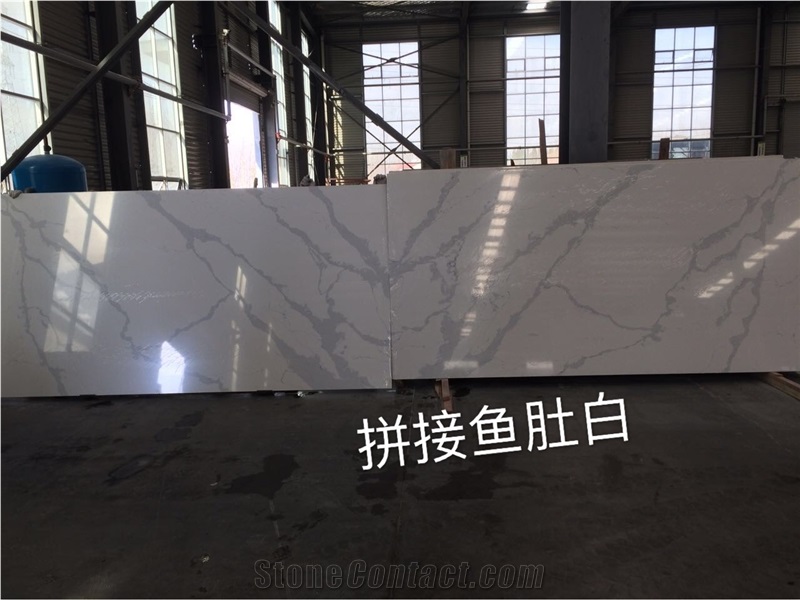 White Quartz Stone Slabs,Calacatta White Quartz,Quartz Stone Tops,Artificial Stone Slabs,Calacatta Quartz Stone,Calacatta Bianco Quartz Tiles/Slabs,Vanity Tops,Table/Bench Tops,Engineered Stone