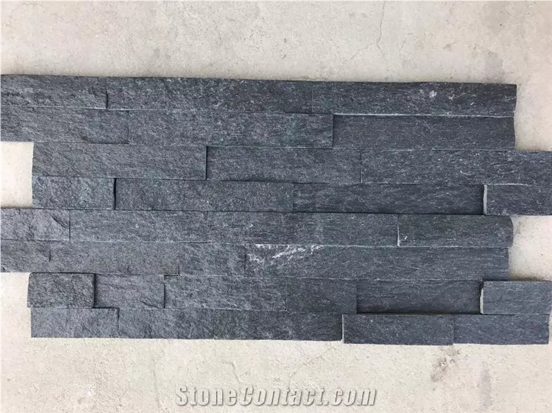 Black Quartzite (Gc-101-Z/S Shape) / 4 Rows/Culture Stone/Stone Veneer/Wall Stone/ Natural Quartzite