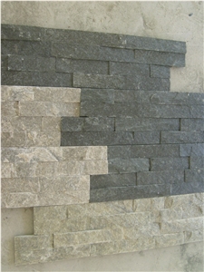 Black Quartzite (Gc-101-Z/S Shape) / 4 Rows/Culture Stone/Stone Veneer/Wall Stone/ Natural Quartzite